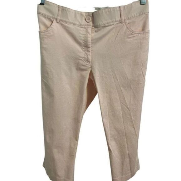 Kim Rogers Light Pink Cropped Cotton Pants. Size 16P - Picture 1 of 5